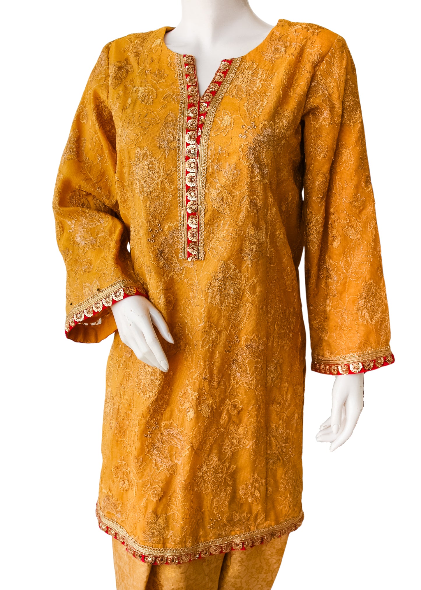 Yellow Khaadi Net 3PC