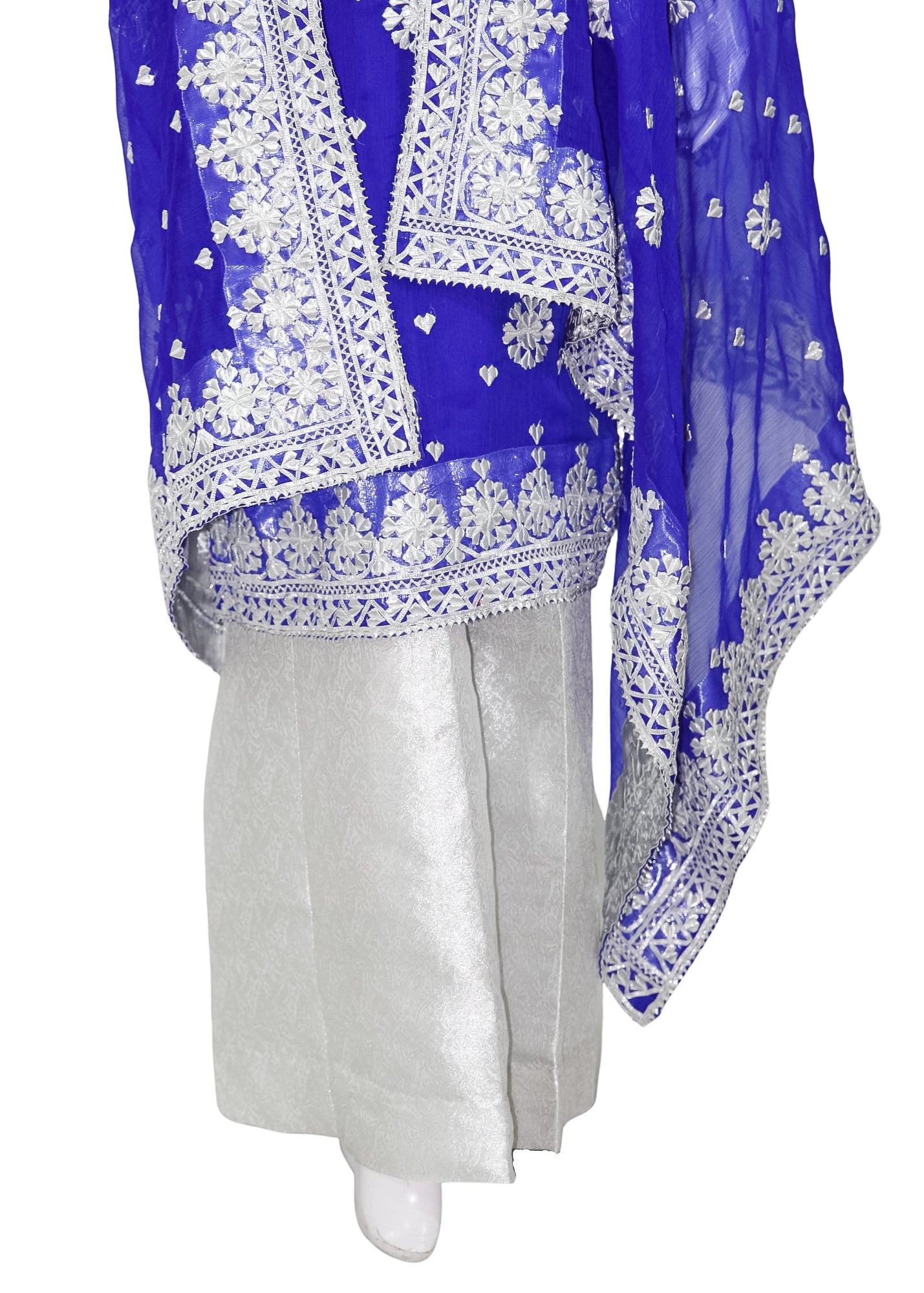 Blue & Silver Chiffon 3PC