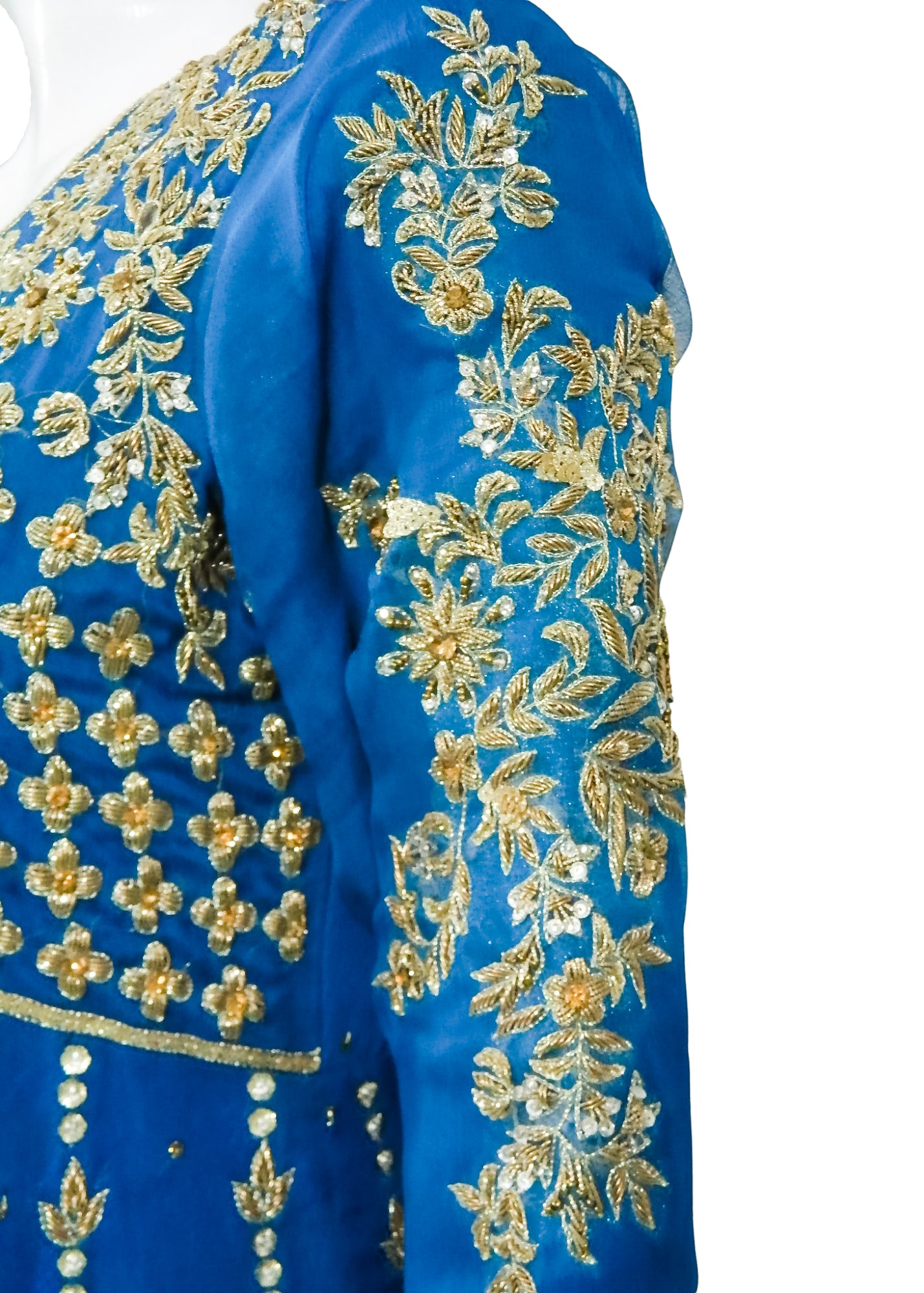 Blue Crinkle Chiffon 3PC