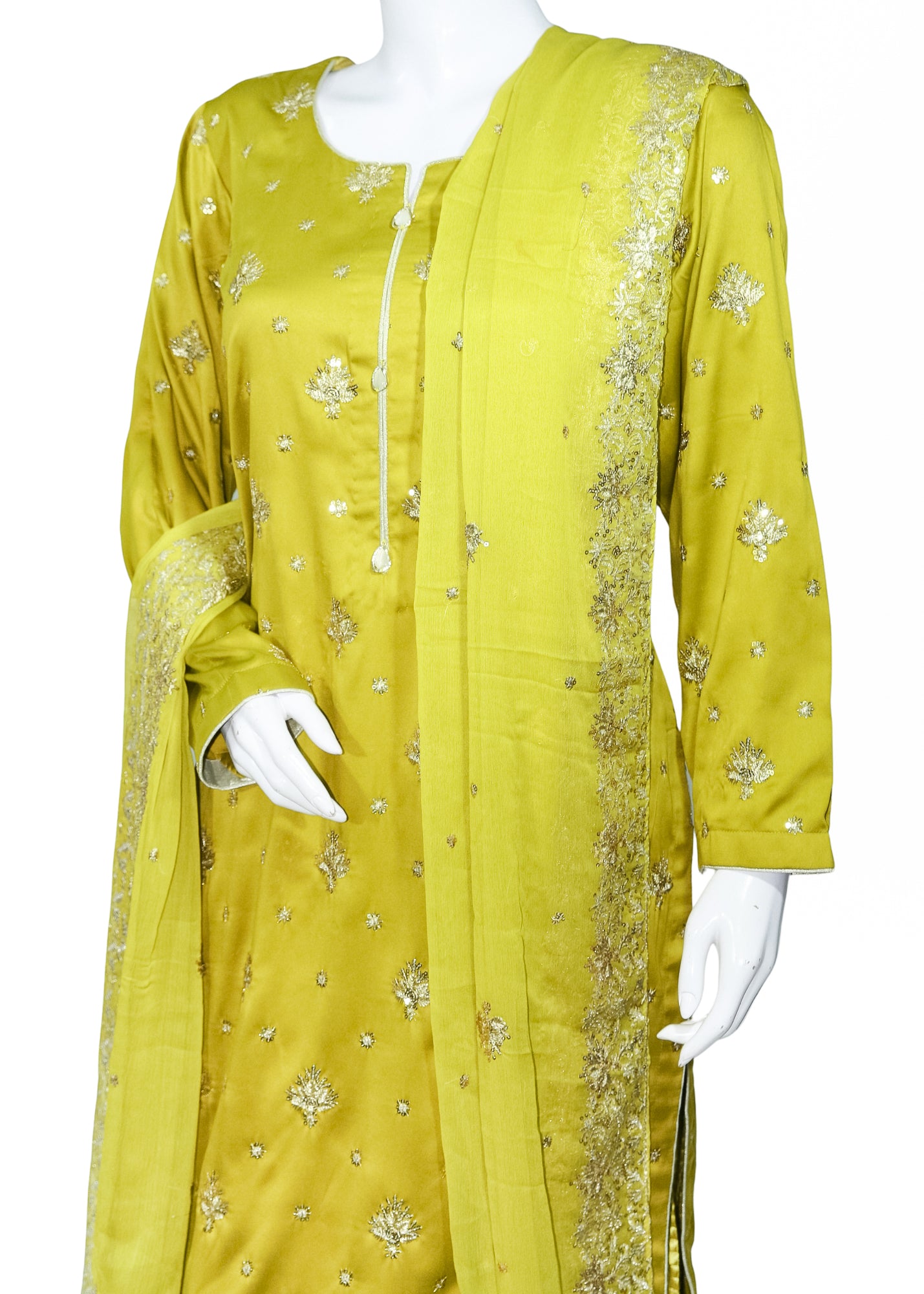 Mustard Shamoz Silk 3PC