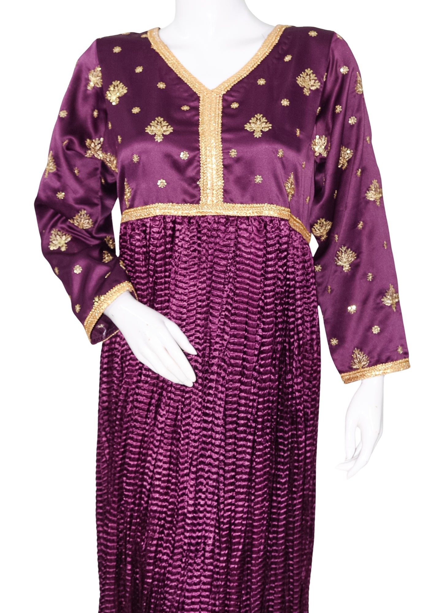 Purple Long Dress Shamoz Silk 2PC