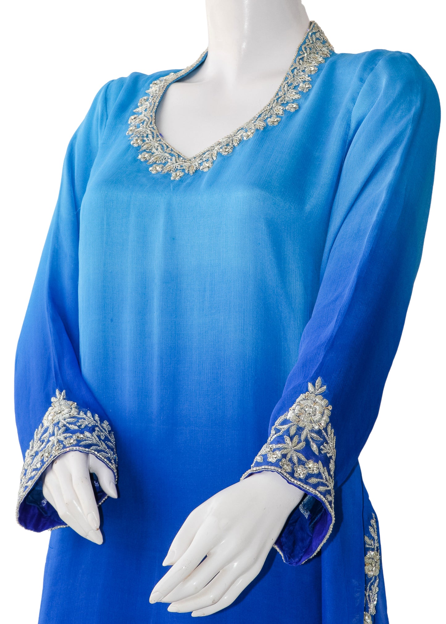 Royal Blue Pure Chiffon 3PC