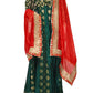 Emerald Green Organza Zari 3PC