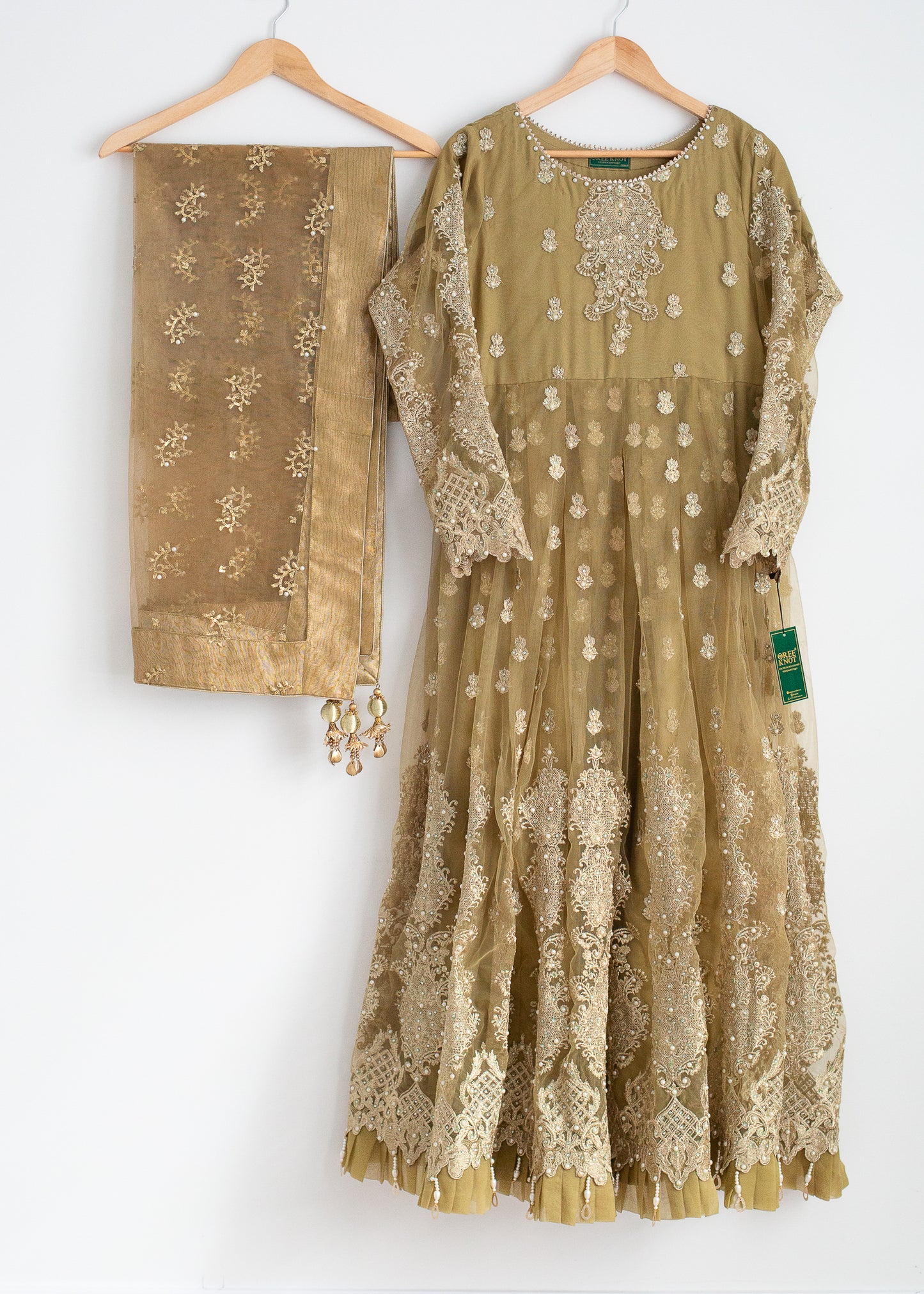 Embroidered Net Gown