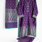 Purple Cotton Banarsi Suit