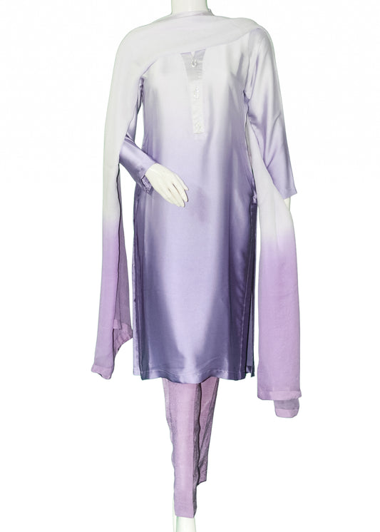 Purple Shaded Silk 3PC