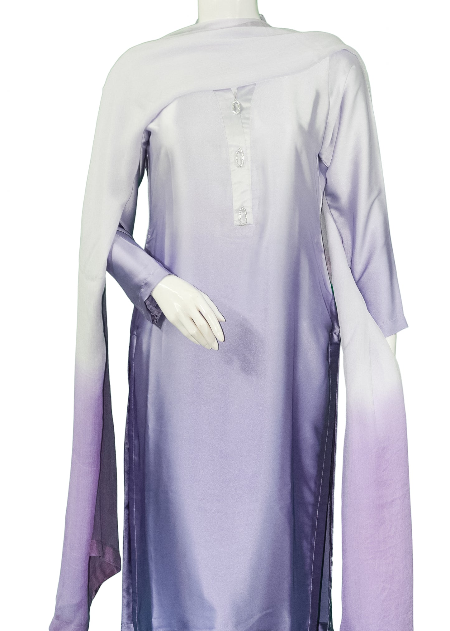 Purple Shaded Silk 3PC