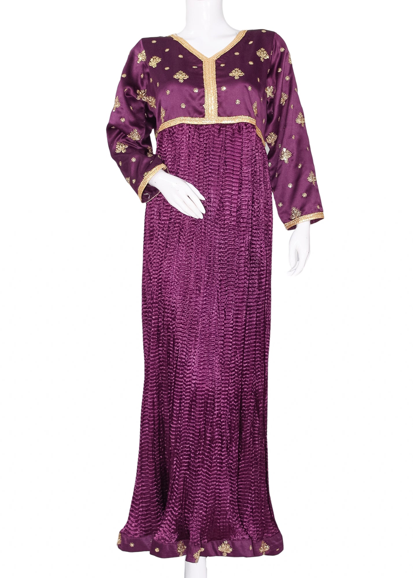 Purple Long Dress Shamoz Silk 2PC